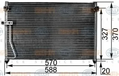 8FC 351 300-421 BEHR/HELLA/PAGID Радиатор кондиционера