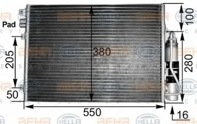 8FC 351 300-491 BEHR/HELLA/PAGID Радиатор кондиционера