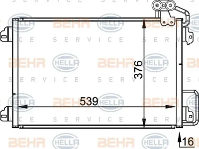 8FC 351 300-514 BEHR/HELLA/PAGID Радиатор кондиционера