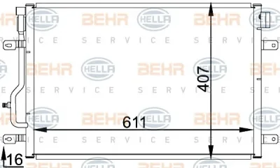 8FC 351 301-071 BEHR/HELLA/PAGID Радиатор кондиционера
