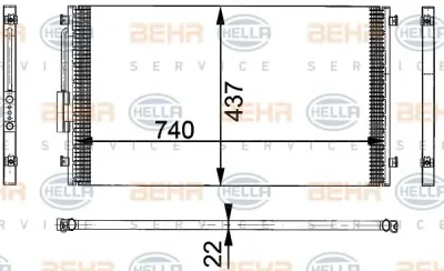 8FC 351 301-141 BEHR/HELLA/PAGID Радиатор кондиционера