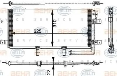 8FC 351 301-151 BEHR/HELLA/PAGID Радиатор кондиционера