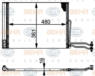 8FC 351 301-301 BEHR/HELLA/PAGID Радиатор кондиционера