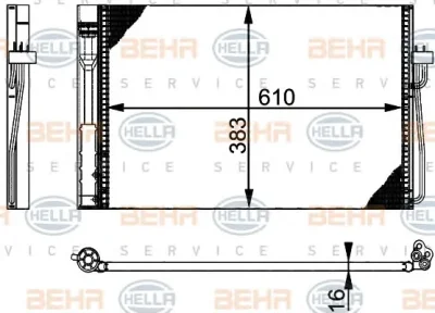 8FC 351 301-331 BEHR/HELLA/PAGID Радиатор кондиционера