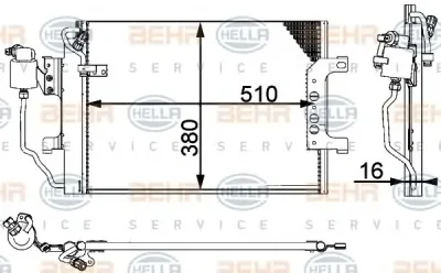 8FC 351 301-364 BEHR/HELLA/PAGID Радиатор кондиционера