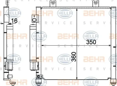 8FC 351 301-411 BEHR/HELLA/PAGID Радиатор кондиционера