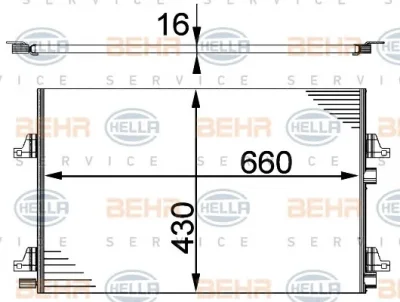 8FC 351 301-431 BEHR/HELLA/PAGID Радиатор кондиционера