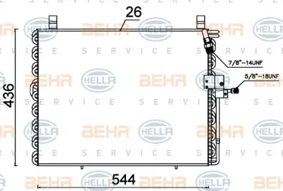 8FC 351 301-484 BEHR/HELLA/PAGID Радиатор кондиционера