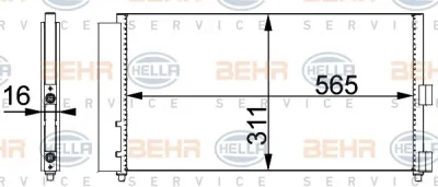 8FC 351 301-711 BEHR/HELLA/PAGID Радиатор кондиционера