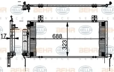 8FC 351 301-781 BEHR/HELLA/PAGID Радиатор кондиционера