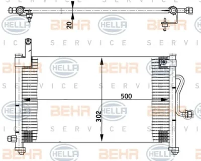 8FC 351 302-091 BEHR/HELLA/PAGID Радиатор кондиционера