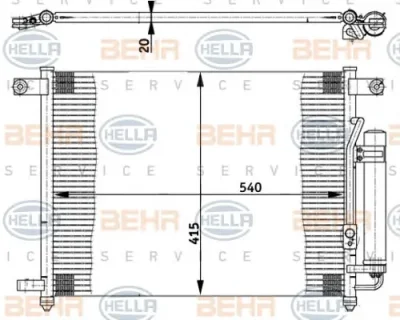 8FC 351 302-101 BEHR/HELLA/PAGID Радиатор кондиционера
