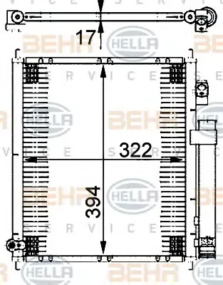 8FC 351 302-221 BEHR/HELLA/PAGID Радиатор кондиционера