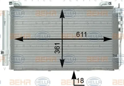 8FC 351 302-261 BEHR/HELLA/PAGID Радиатор кондиционера
