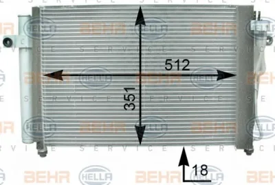 8FC 351 302-281 BEHR/HELLA/PAGID Радиатор кондиционера