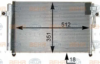 8FC 351 302-301 BEHR/HELLA/PAGID Радиатор кондиционера
