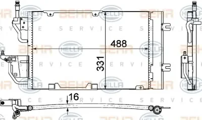 8FC 351 302-371 BEHR/HELLA/PAGID Радиатор кондиционера