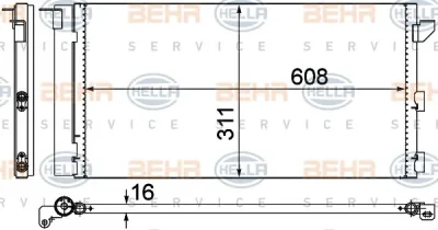 8FC 351 302-401 BEHR/HELLA/PAGID Радиатор кондиционера