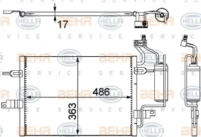 8FC 351 302-481 BEHR/HELLA/PAGID Радиатор кондиционера