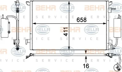 8FC 351 302-531 BEHR/HELLA/PAGID Радиатор кондиционера