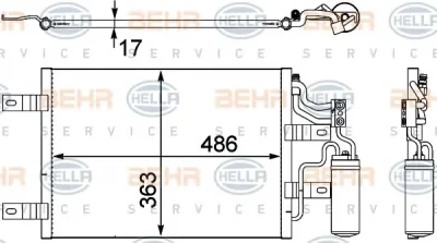 8FC 351 302-551 BEHR/HELLA/PAGID Радиатор кондиционера