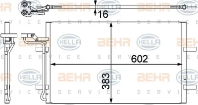 8FC 351 302-571 BEHR/HELLA/PAGID Радиатор кондиционера