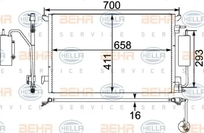 8FC 351 302-591 BEHR/HELLA/PAGID Радиатор кондиционера