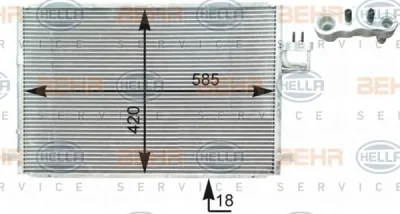 8FC 351 303-001 BEHR/HELLA/PAGID Радиатор кондиционера
