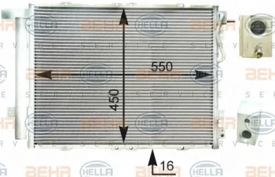 8FC 351 303-061 BEHR/HELLA/PAGID Радиатор кондиционера