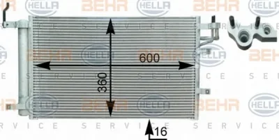 8FC 351 303-081 BEHR/HELLA/PAGID Радиатор кондиционера