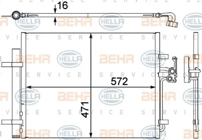 8FC 351 303-201 BEHR/HELLA/PAGID Радиатор кондиционера