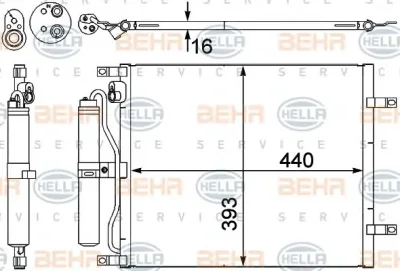 8FC 351 303-231 BEHR/HELLA/PAGID Радиатор кондиционера