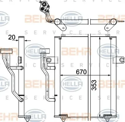 8FC 351 303-521 BEHR/HELLA/PAGID Радиатор кондиционера