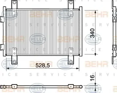 8FC 351 303-581 BEHR/HELLA/PAGID Радиатор кондиционера
