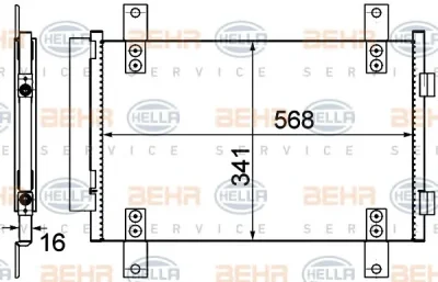 8FC 351 303-611 BEHR/HELLA/PAGID Радиатор кондиционера