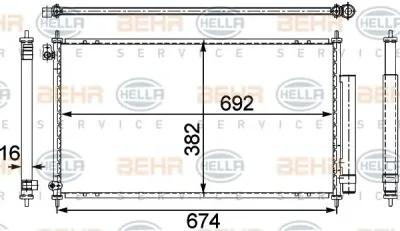 8FC 351 303-681 BEHR/HELLA/PAGID Радиатор кондиционера