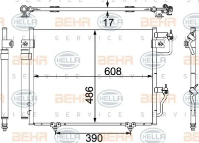 8FC 351 304-081 BEHR/HELLA/PAGID Радиатор кондиционера