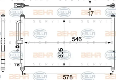 8FC 351 304-091 BEHR/HELLA/PAGID Радиатор кондиционера