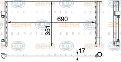 8FC 351 304-241 BEHR/HELLA/PAGID Радиатор кондиционера