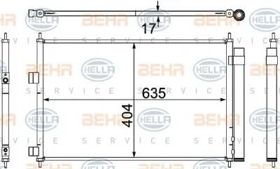8FC 351 304-341 BEHR/HELLA/PAGID Радиатор кондиционера