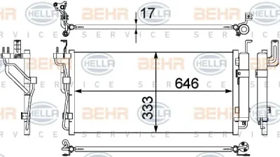 8FC 351 304-401 BEHR/HELLA/PAGID Радиатор кондиционера