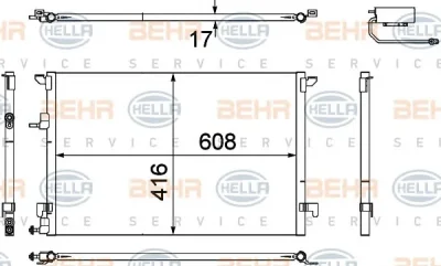 8FC 351 304-471 BEHR/HELLA/PAGID Радиатор кондиционера