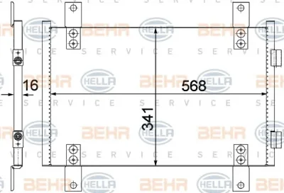 8FC 351 305-551 BEHR/HELLA/PAGID Радиатор кондиционера
