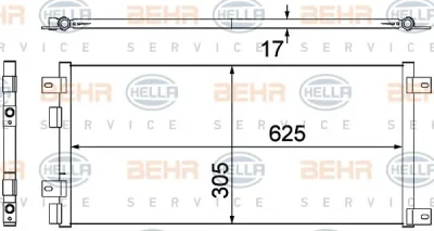 8FC 351 305-681 BEHR/HELLA/PAGID Радиатор кондиционера