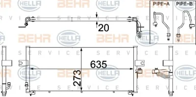 8FC 351 306-341 BEHR/HELLA/PAGID Радиатор кондиционера