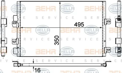 8FC 351 306-611 BEHR/HELLA/PAGID Радиатор кондиционера