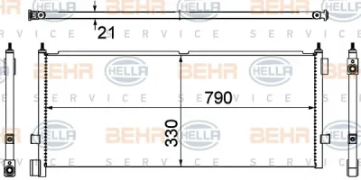 8FC 351 307-311 BEHR/HELLA/PAGID Радиатор кондиционера
