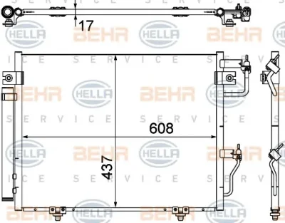 8FC 351 307-371 BEHR/HELLA/PAGID Радиатор кондиционера