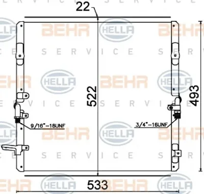 8FC 351 307-591 BEHR/HELLA/PAGID Радиатор кондиционера