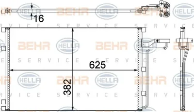 8FC 351 307-621 BEHR/HELLA/PAGID Радиатор кондиционера